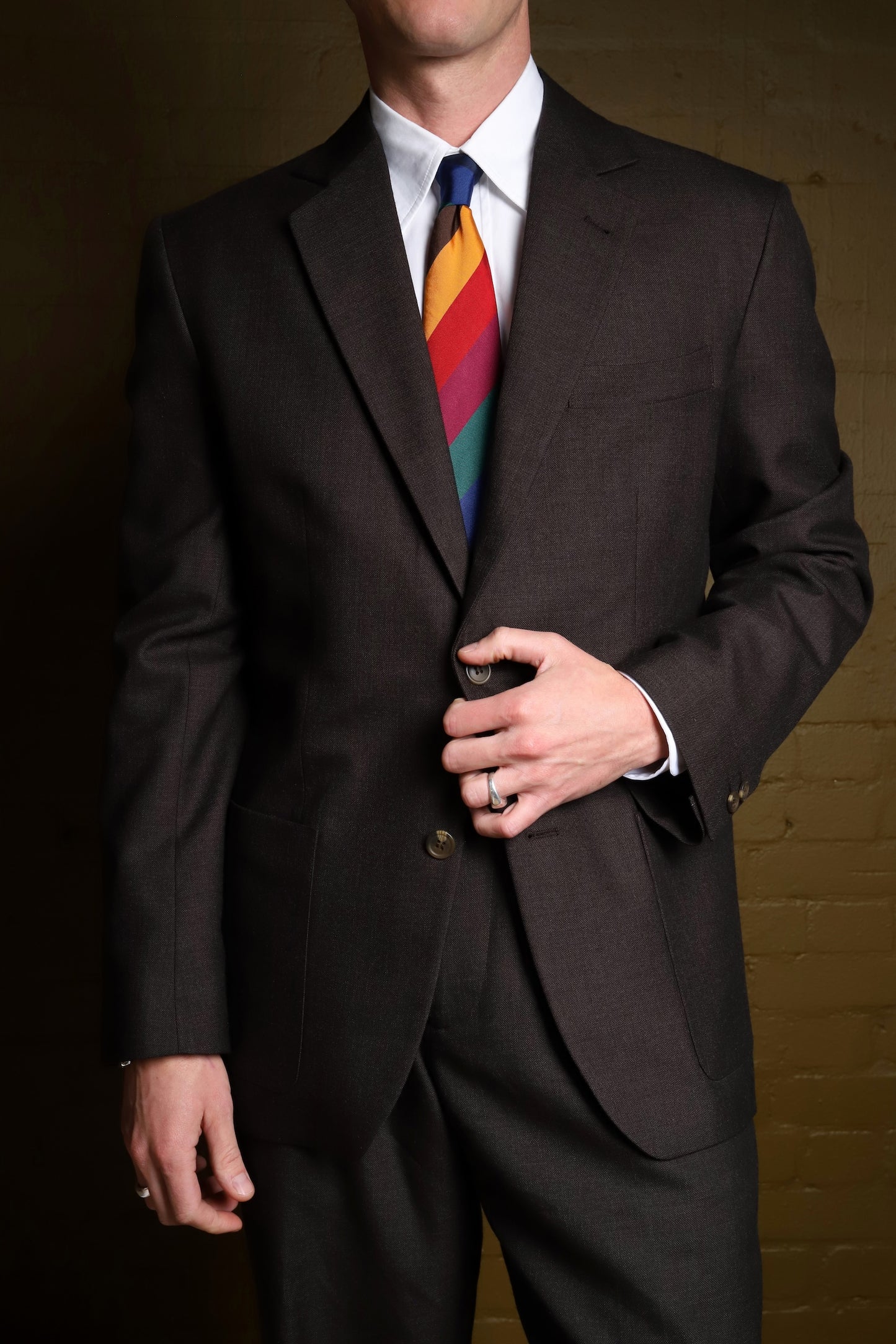 FABRIC OPTION - BROWN HOPSACK WITH BLACK UNDERTONE WOOL