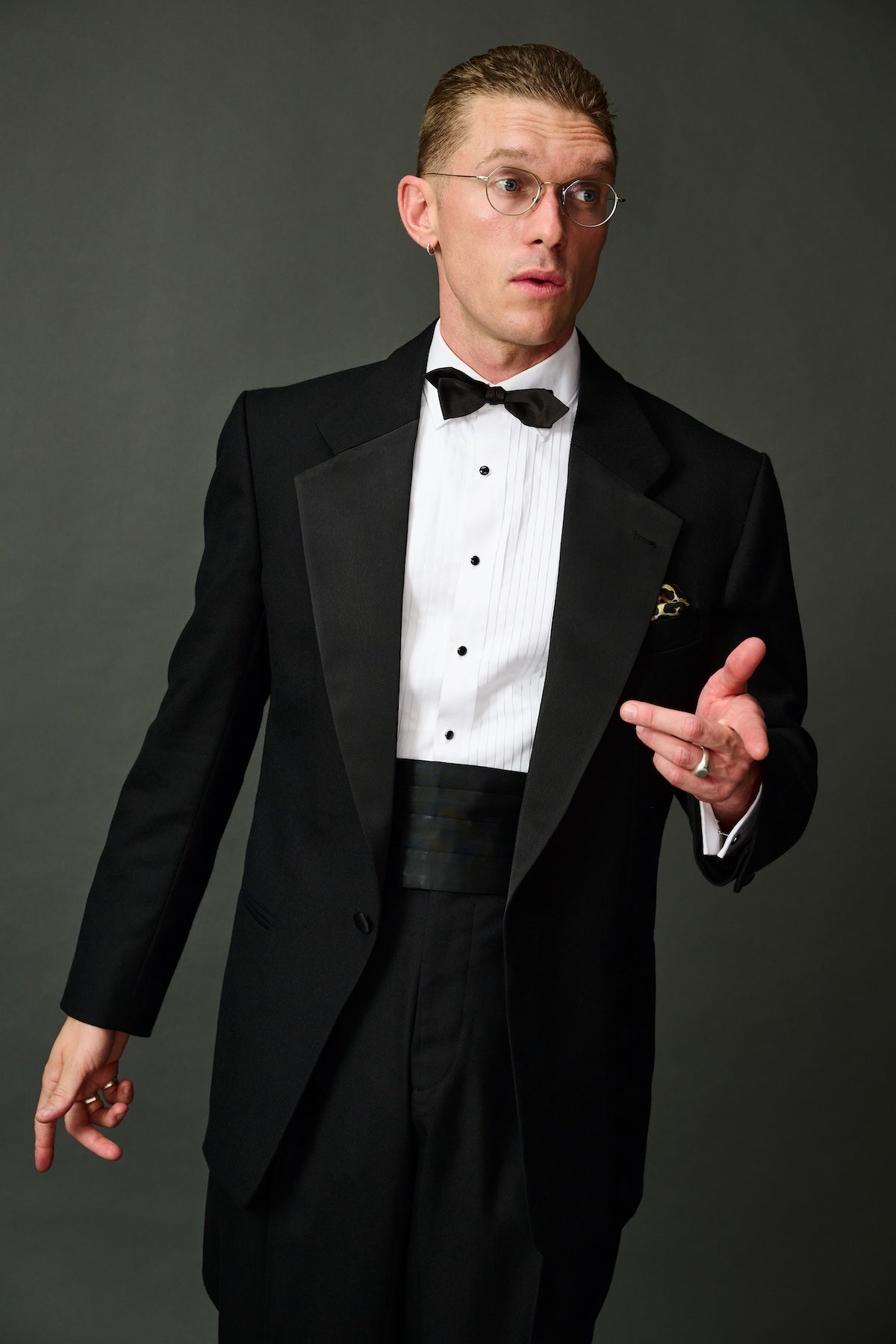 Gene black tie tuxedo suit
