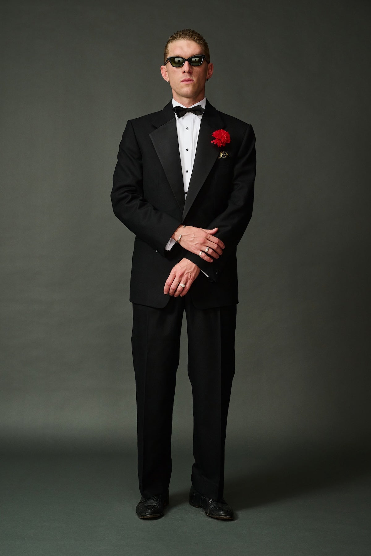 Gene black tie tuxedo suit