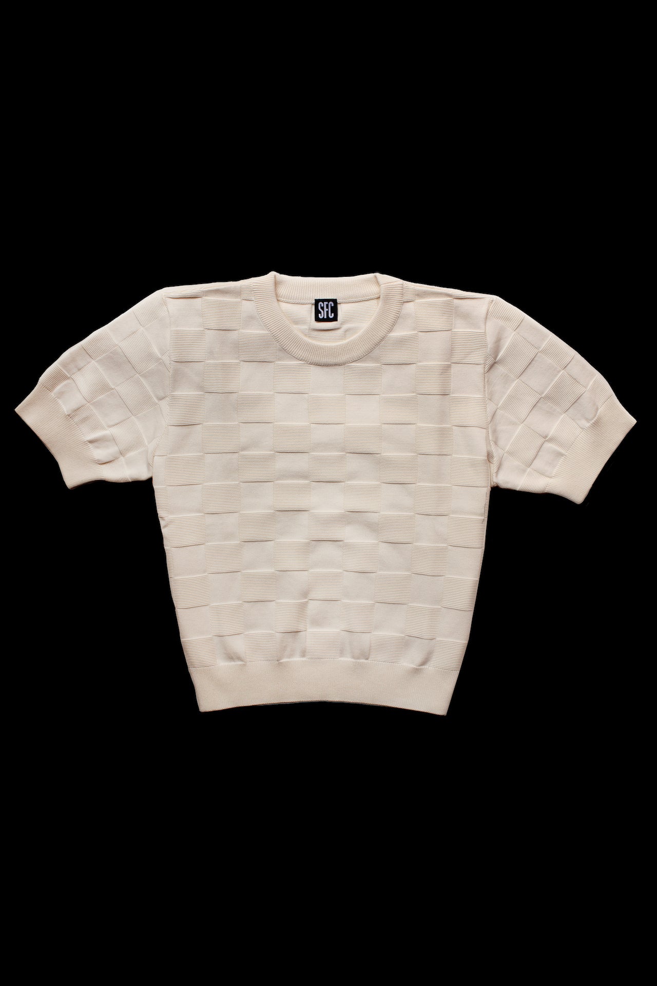 Ivory Checker Chet knit T – Scott Fraser Collection