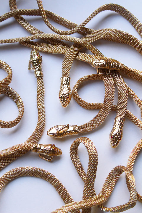 Red and Gold Snake Designer Belt- Order Wholesale