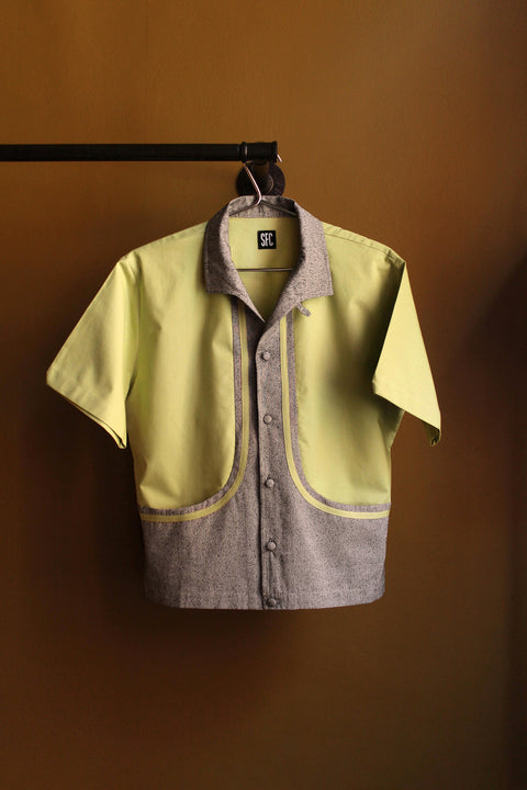 Pistachio speckle piping shirt
