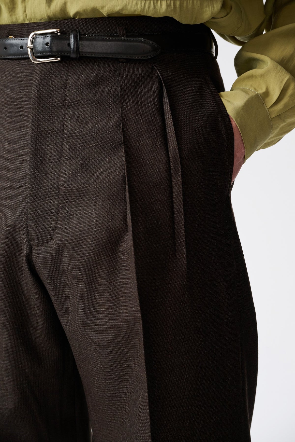 Brown-black classic wide-leg trousers