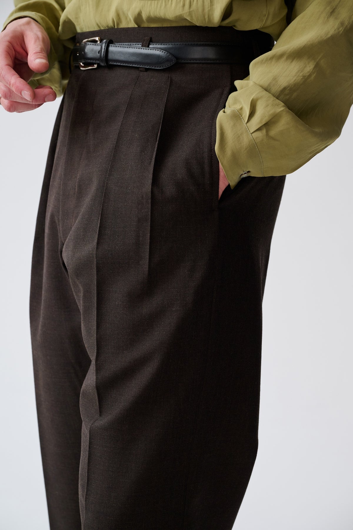 Brown-black classic wide-leg trousers
