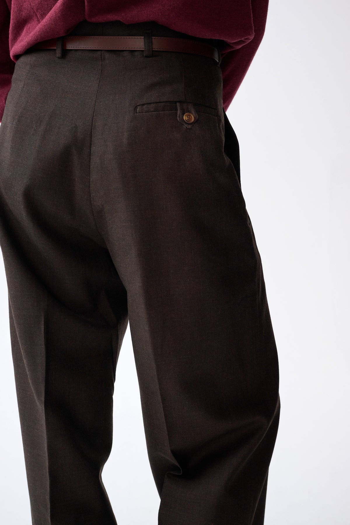 Brown-black wide boy trousers