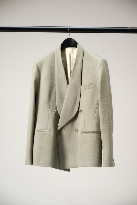 Shawl collar double breasted suit jacket