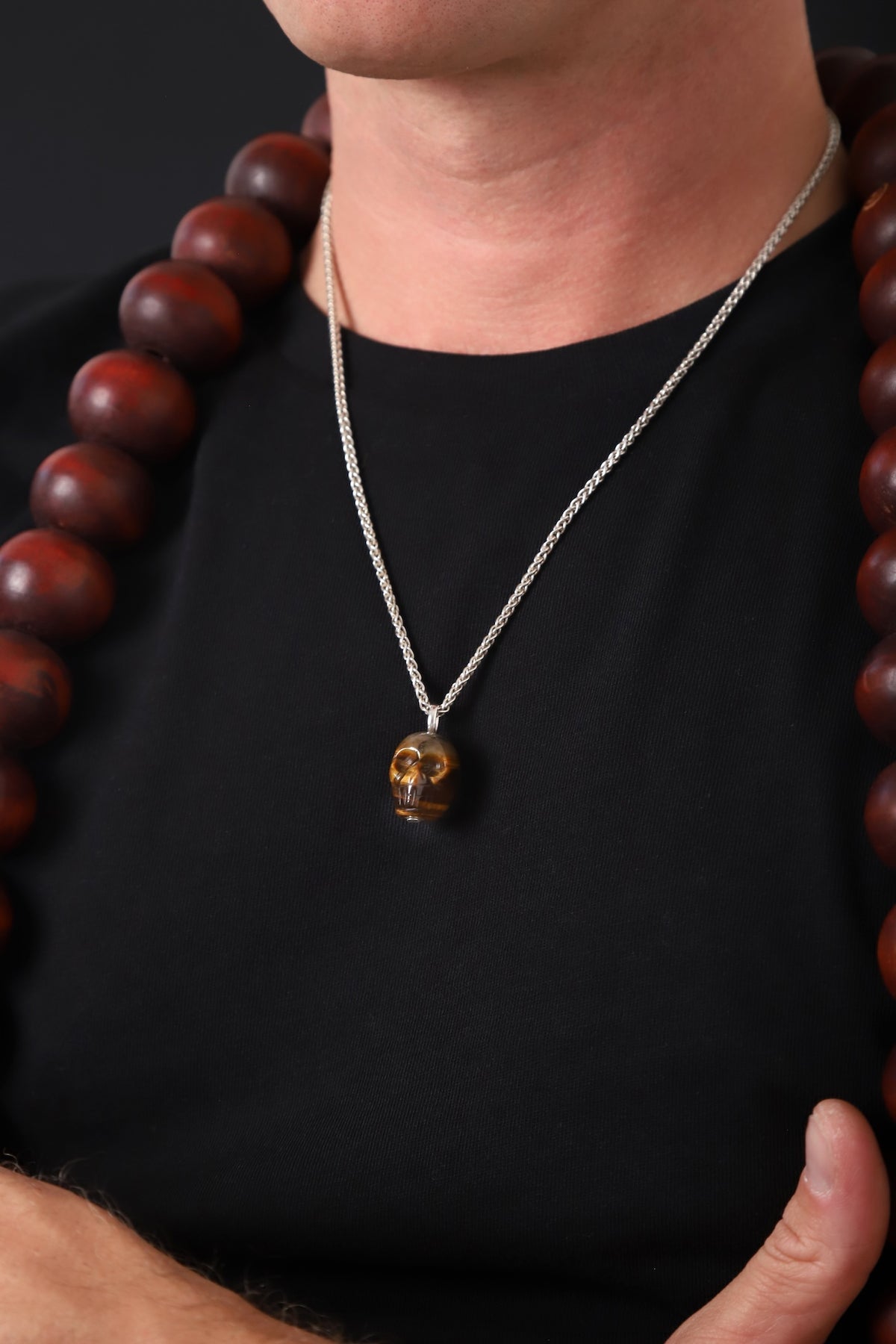 1960s tigers eye skull pendant necklace (LIMTED EDITION of 25)