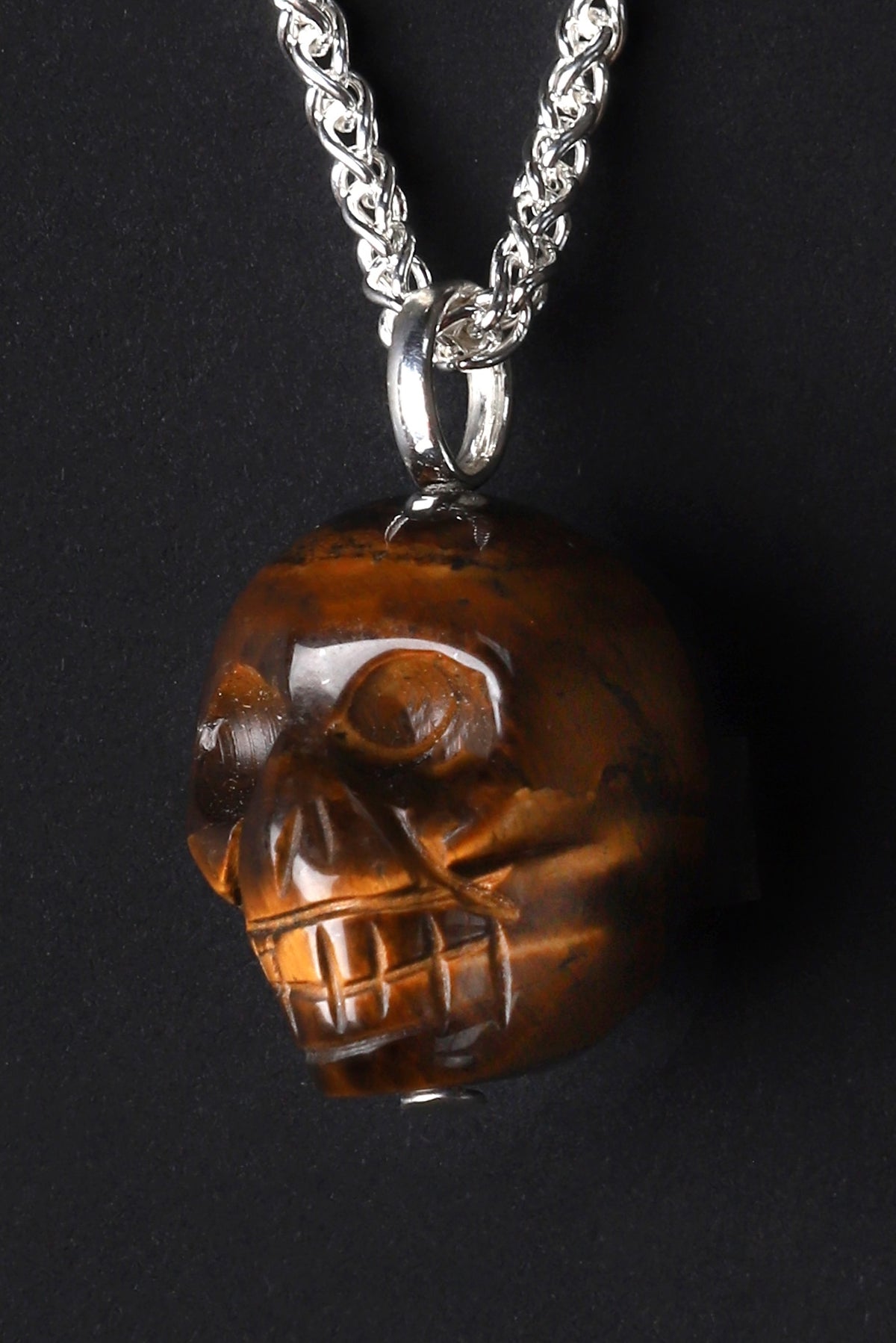 1960s tigers eye skull pendant necklace (LIMTED EDITION of 25)