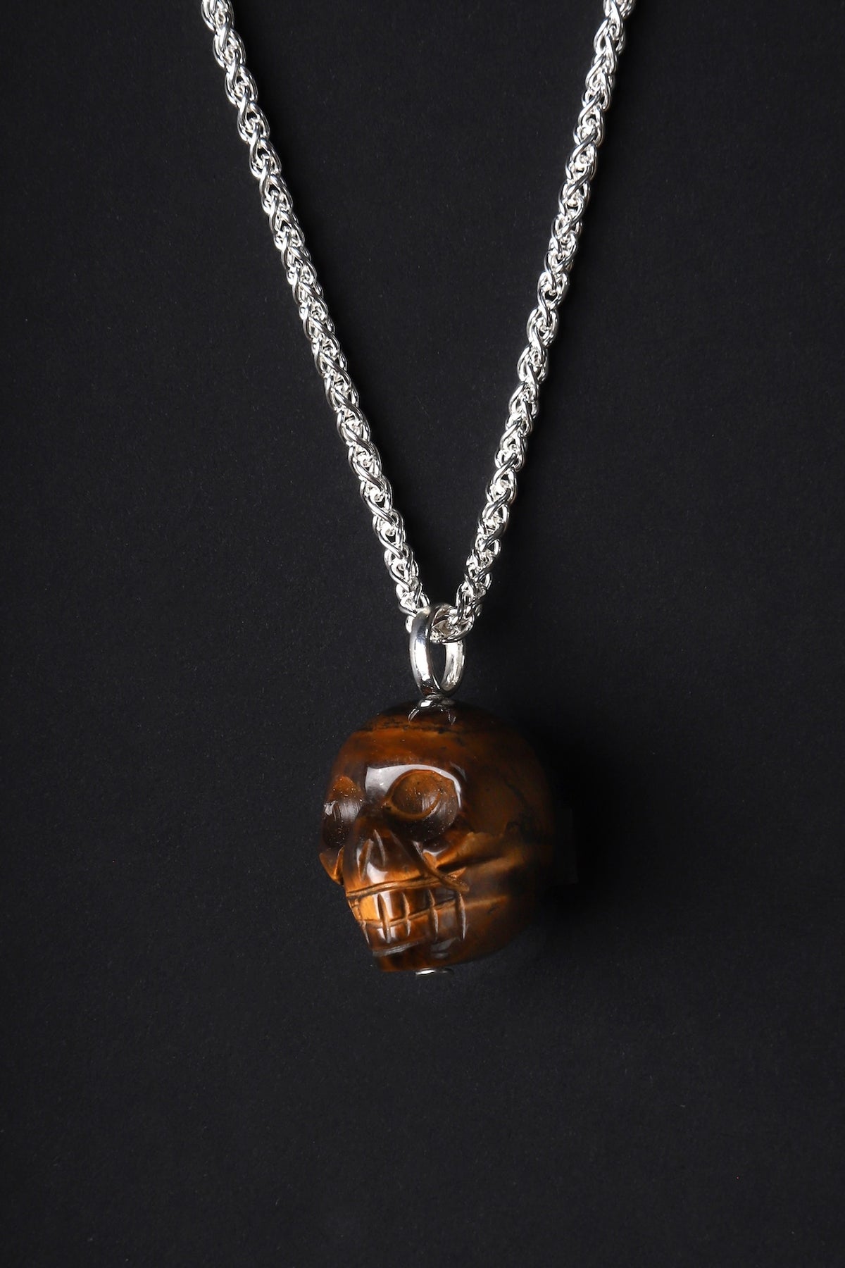 1960s tigers eye skull pendant necklace (LIMTED EDITION of 25)