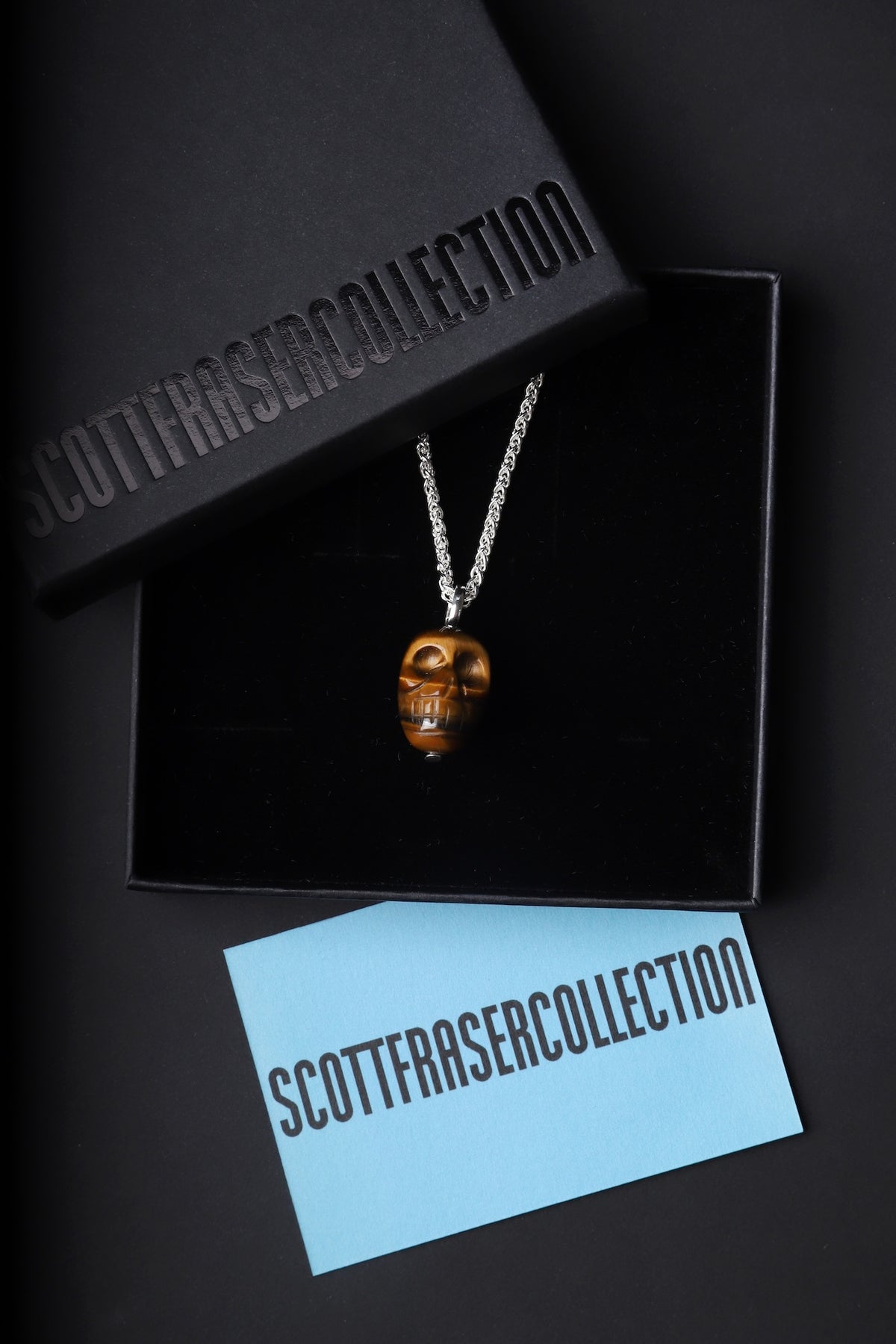1960s tigers eye skull pendant necklace (LIMTED EDITION of 25)
