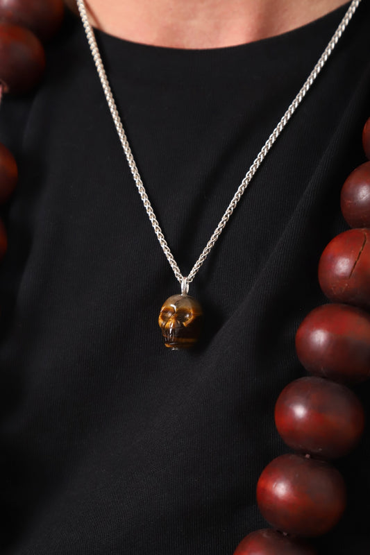 1960s tigers eye skull pendant necklace (LIMTED EDITION of 25)