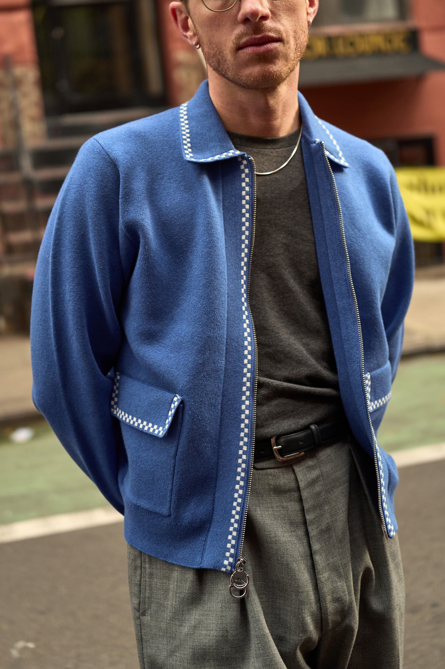 Blue temple knit