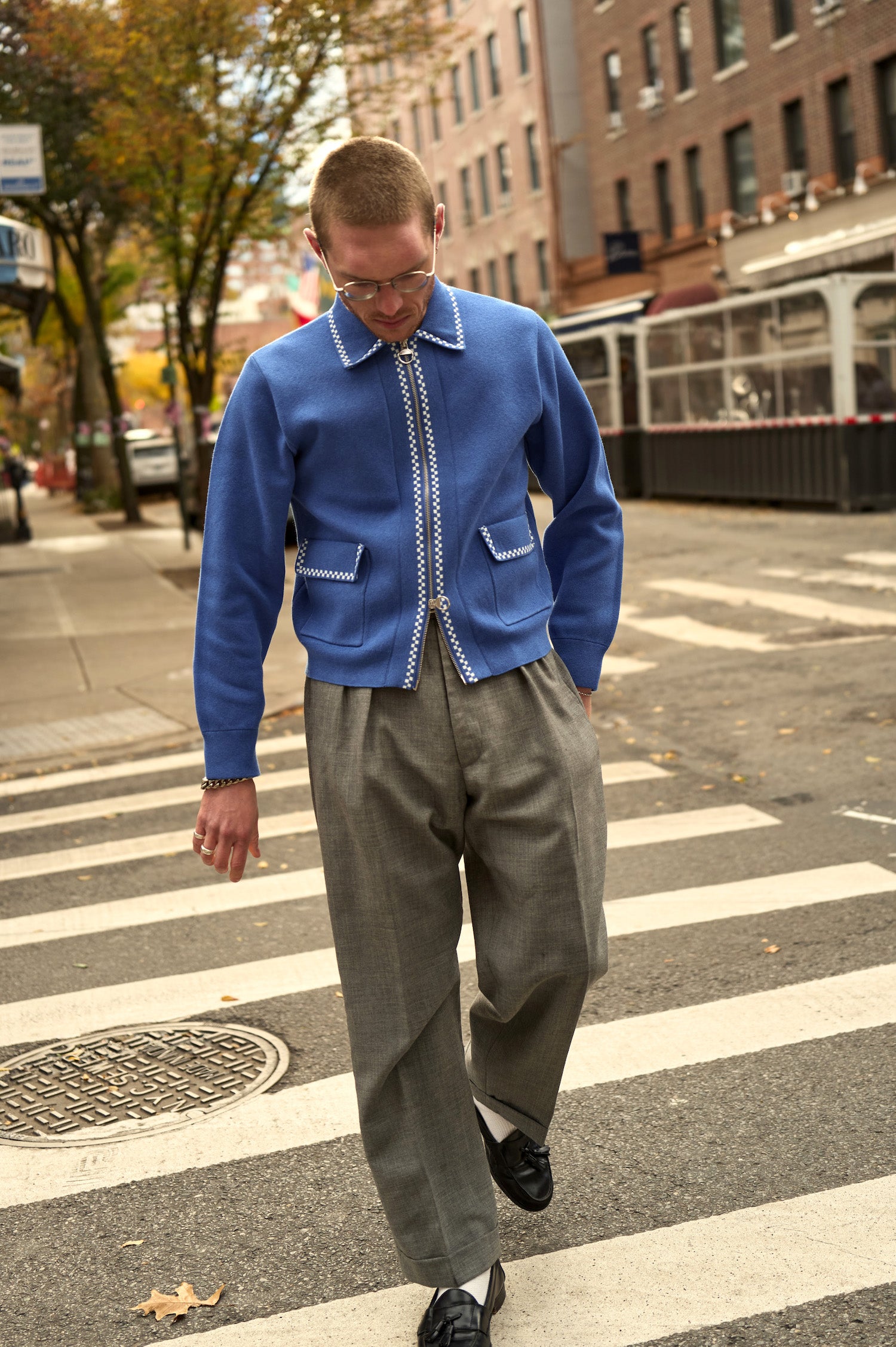 Blue temple knit