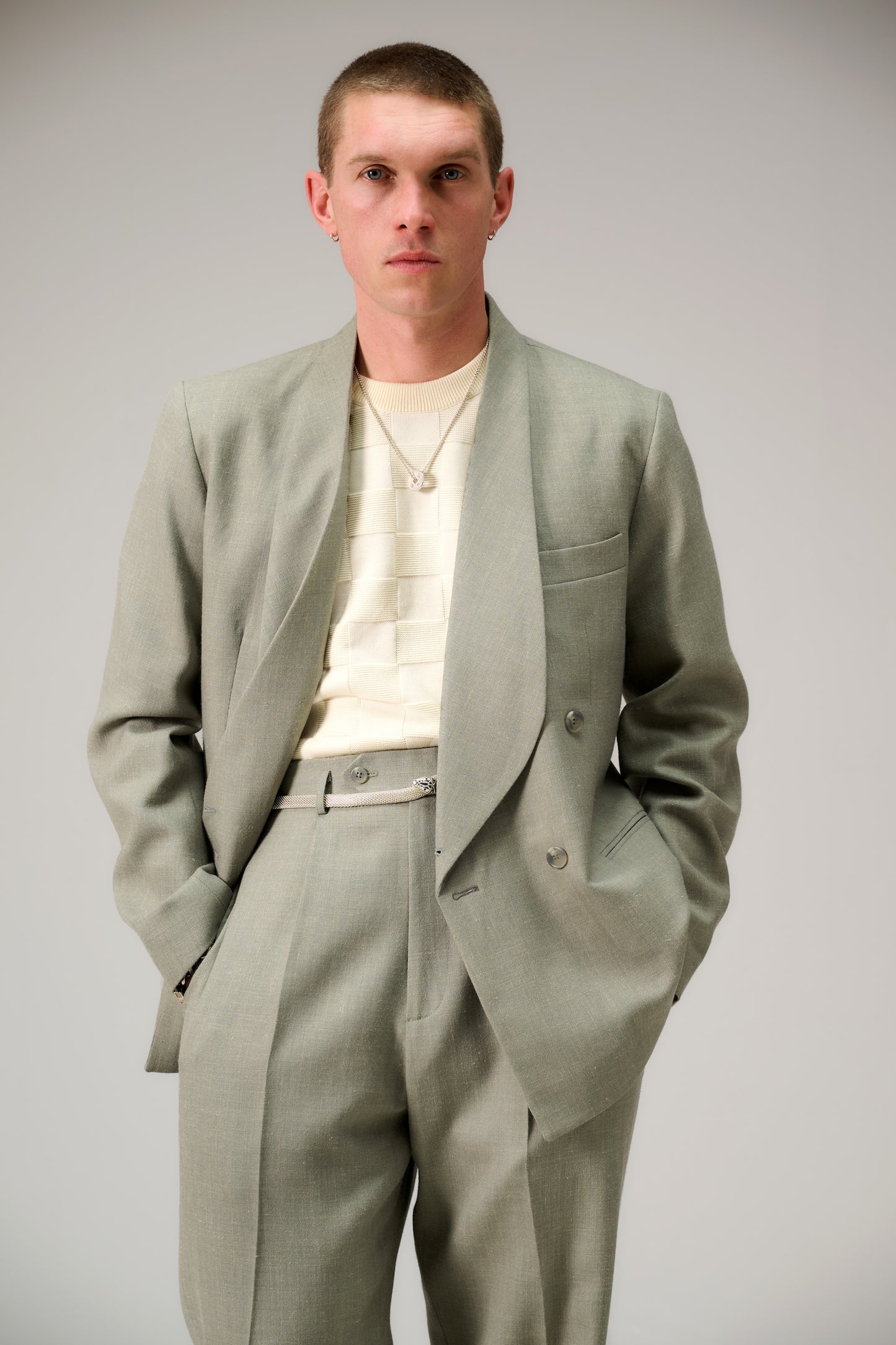 Shawl collar double breasted suit