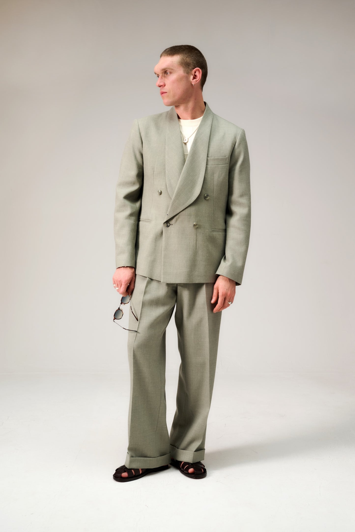 Shawl collar double breasted suit
