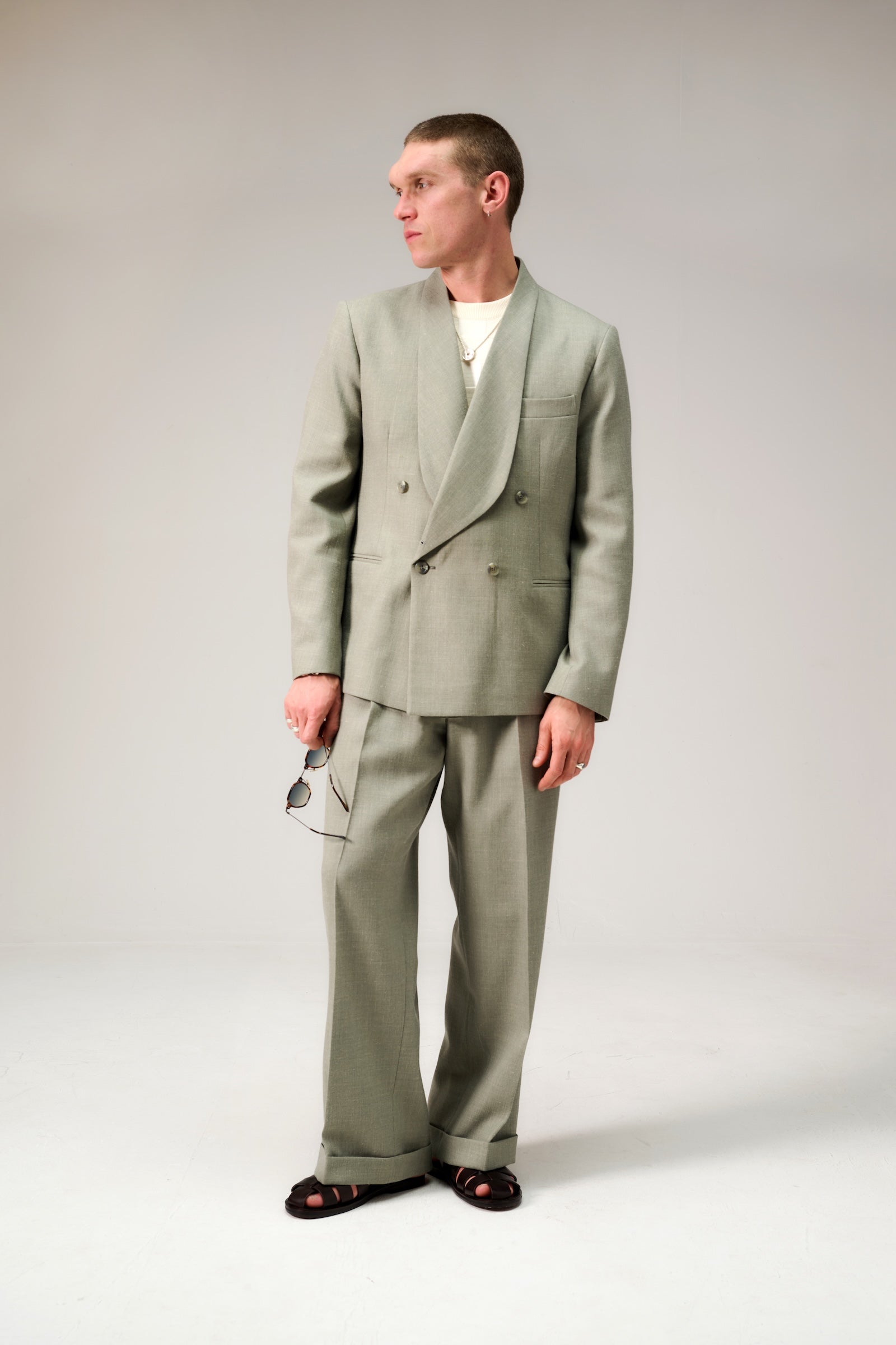 Shawl collar double breasted suit