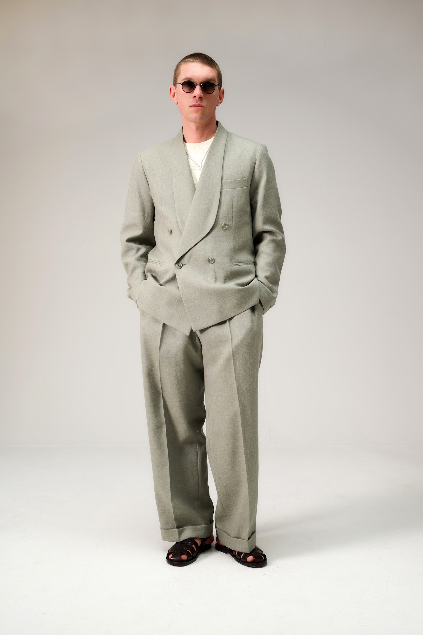 Shawl collar double breasted suit