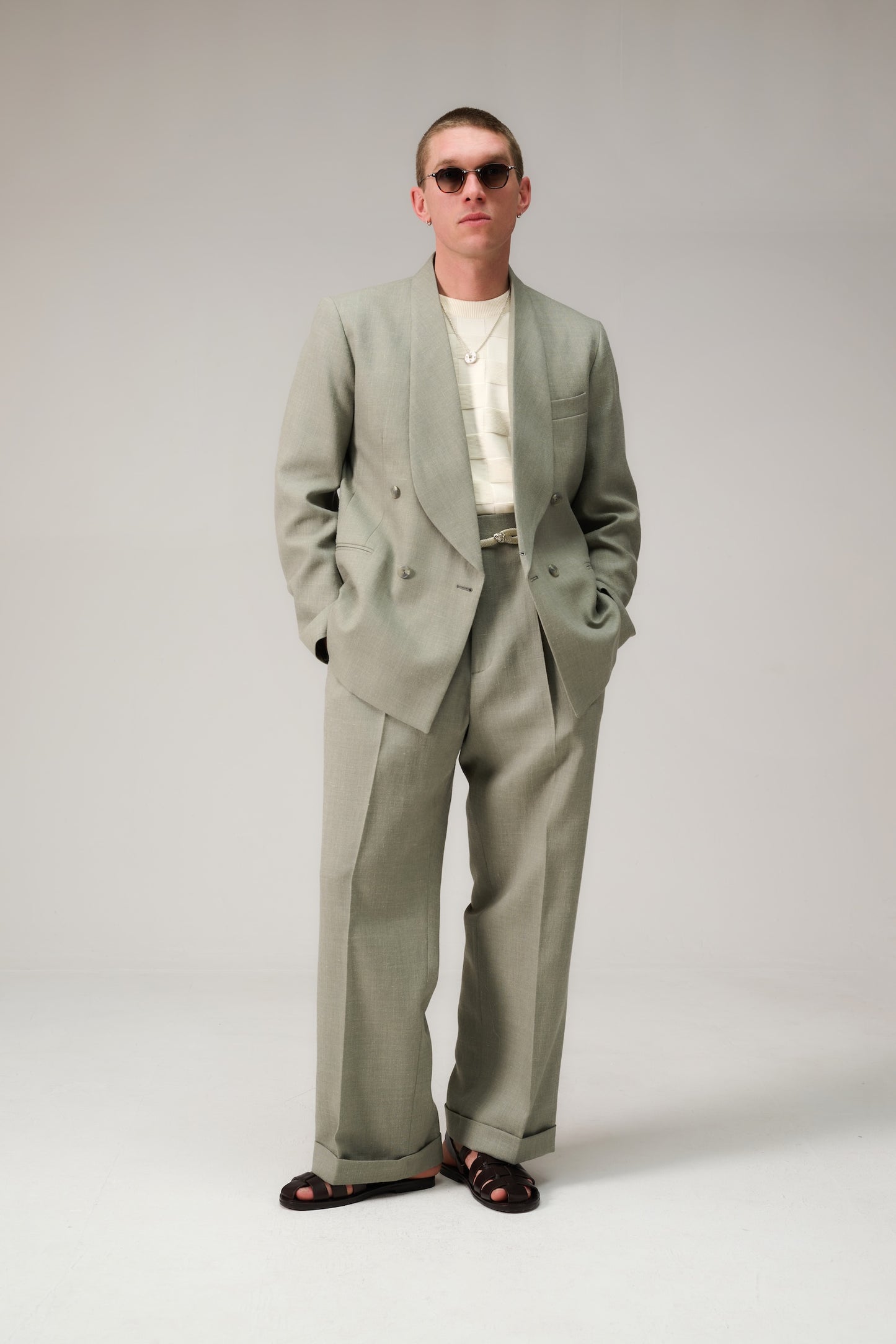 Shawl collar double breasted suit
