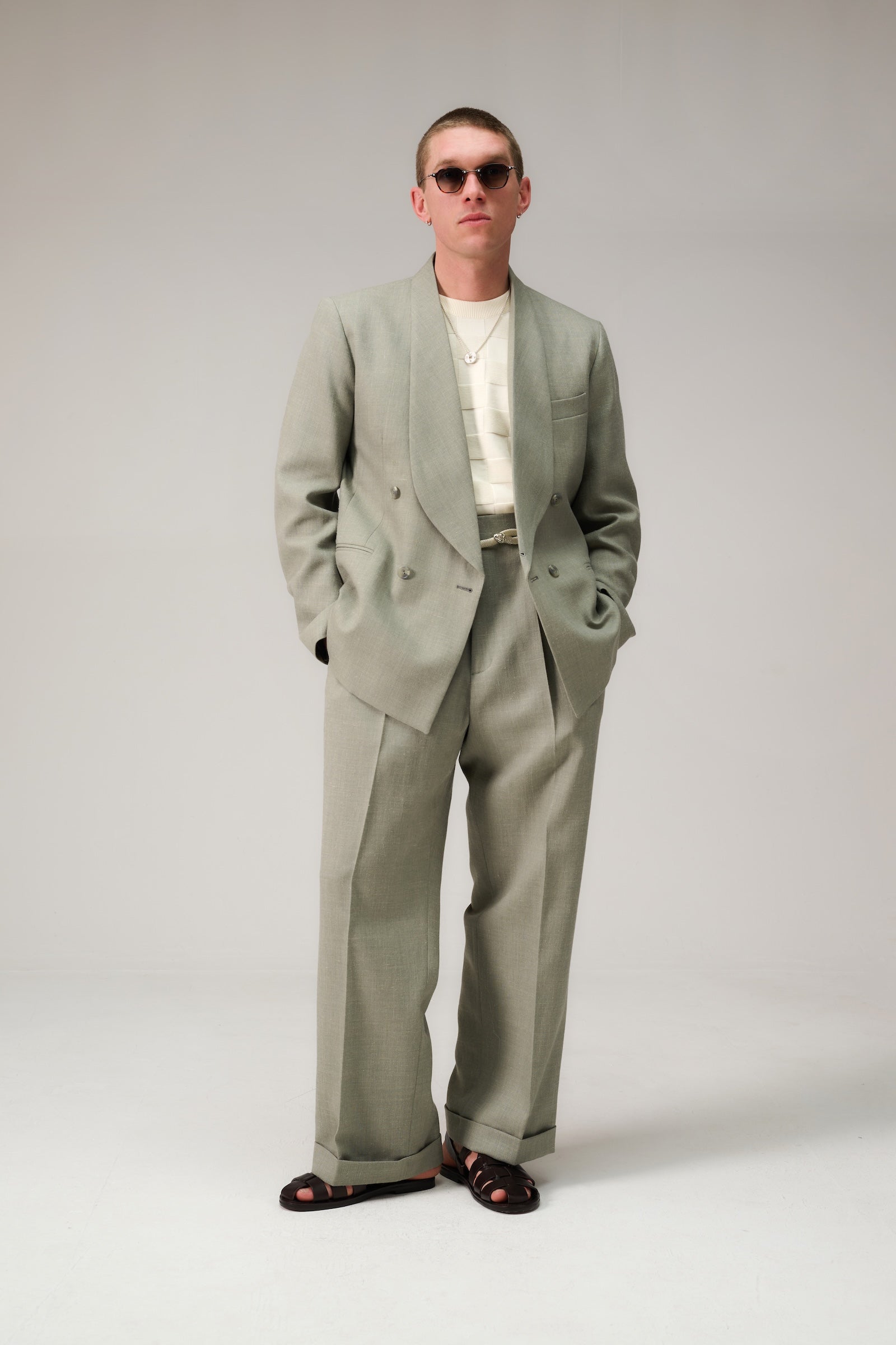Shawl collar double breasted suit
