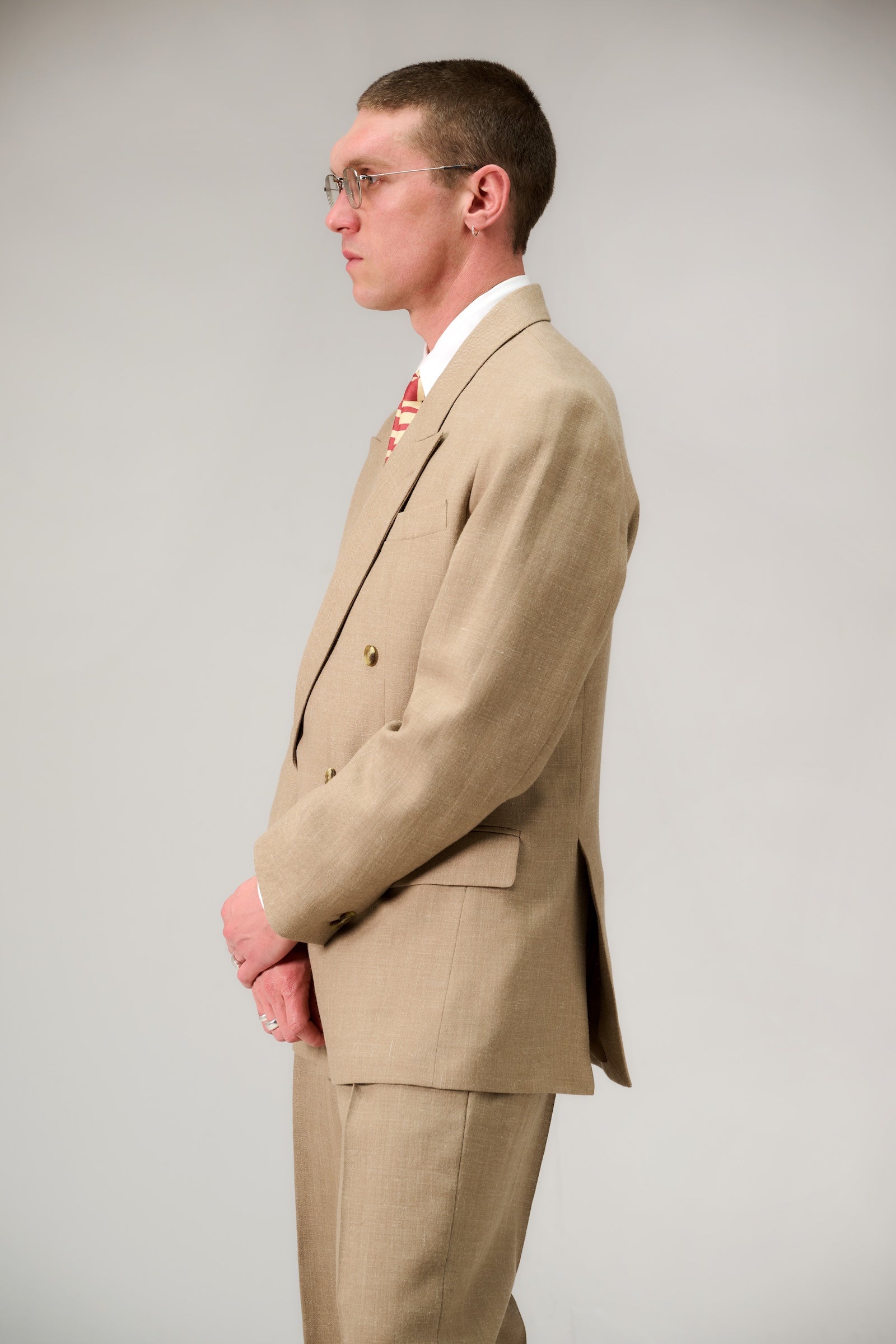 Double breasted suit jacket