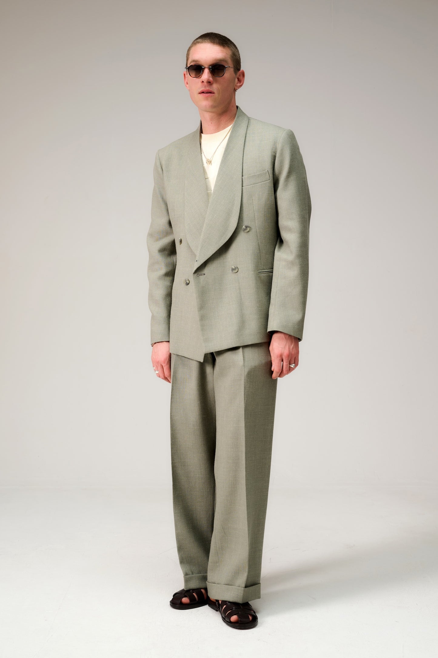 Shawl collar double breasted suit