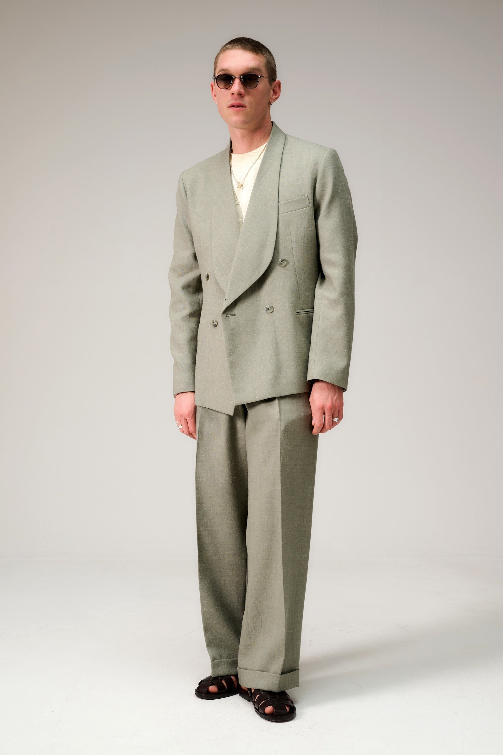 Shawl collar double breasted suit