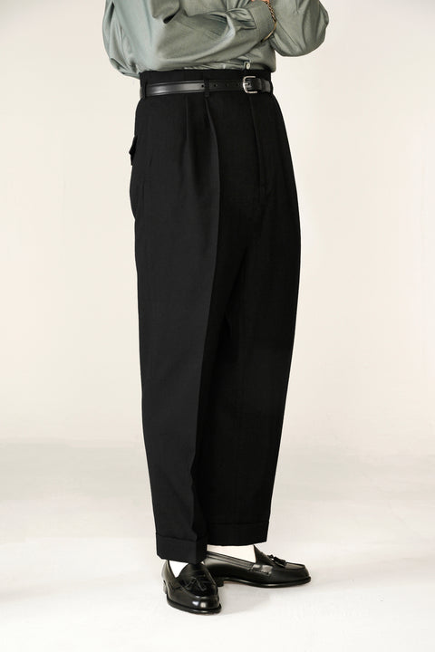 Black wool Empire waist trousers (IN STOCK)