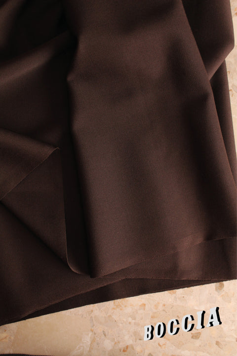 Chocolate brown slinky wool suiting - TB008m