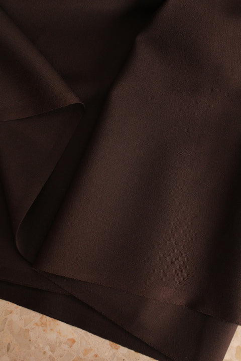 Chocolate brown slinky wool suiting - TB008m