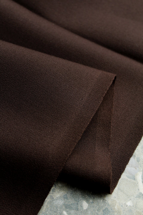Bark brown drapey wool suiting - TB042