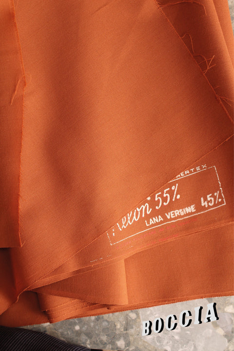 Crab orange wool mix suiting - TB085