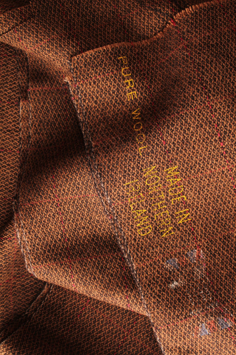 Rust with red stripe and overcheck wool - TC037