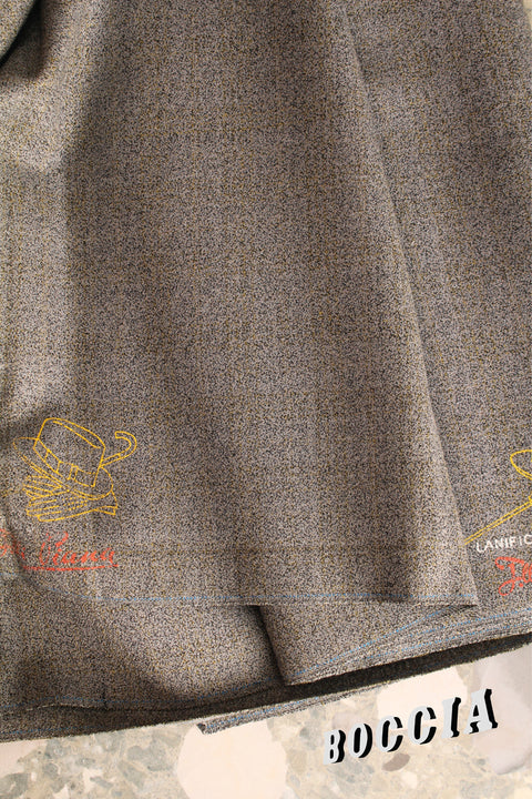 Grey salt and pepper with blue subtle check wool - TC039m