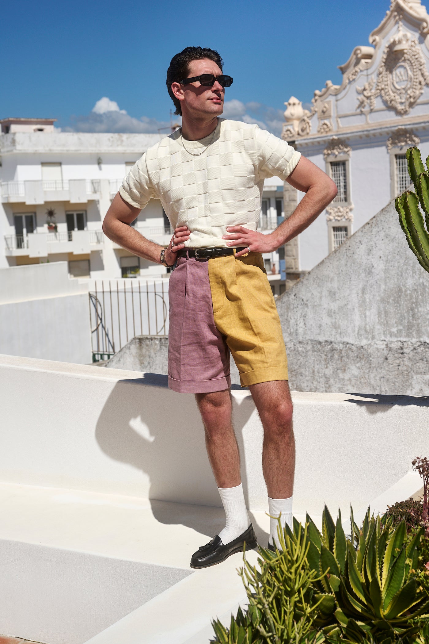 Two-tone wide boy shorts