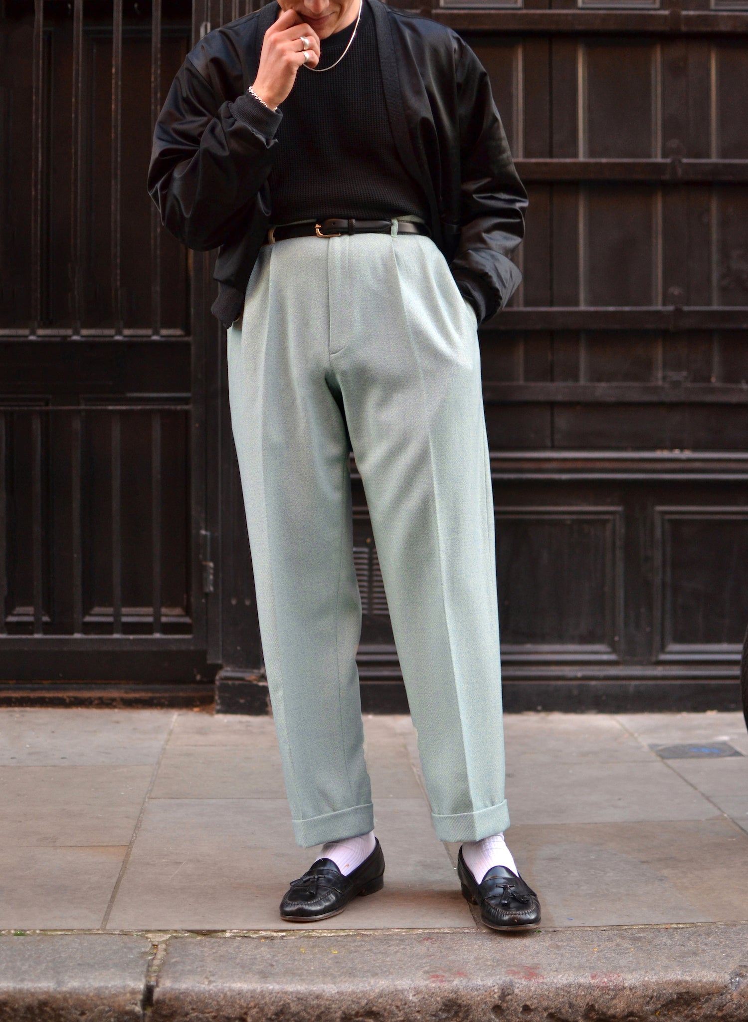 Ghospell High Waist Peg Leg Pants in White | Lyst UK