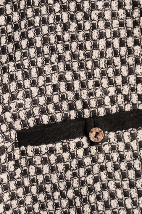 Black & white textured panel shirt