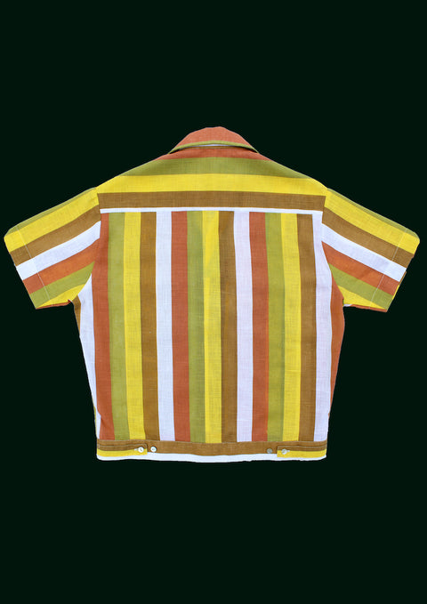 Saffron and green striped lido shirt