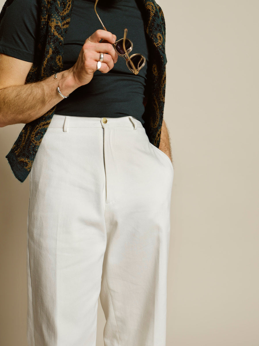 Wide Leg Cotton Trouser – King & Tuckfield