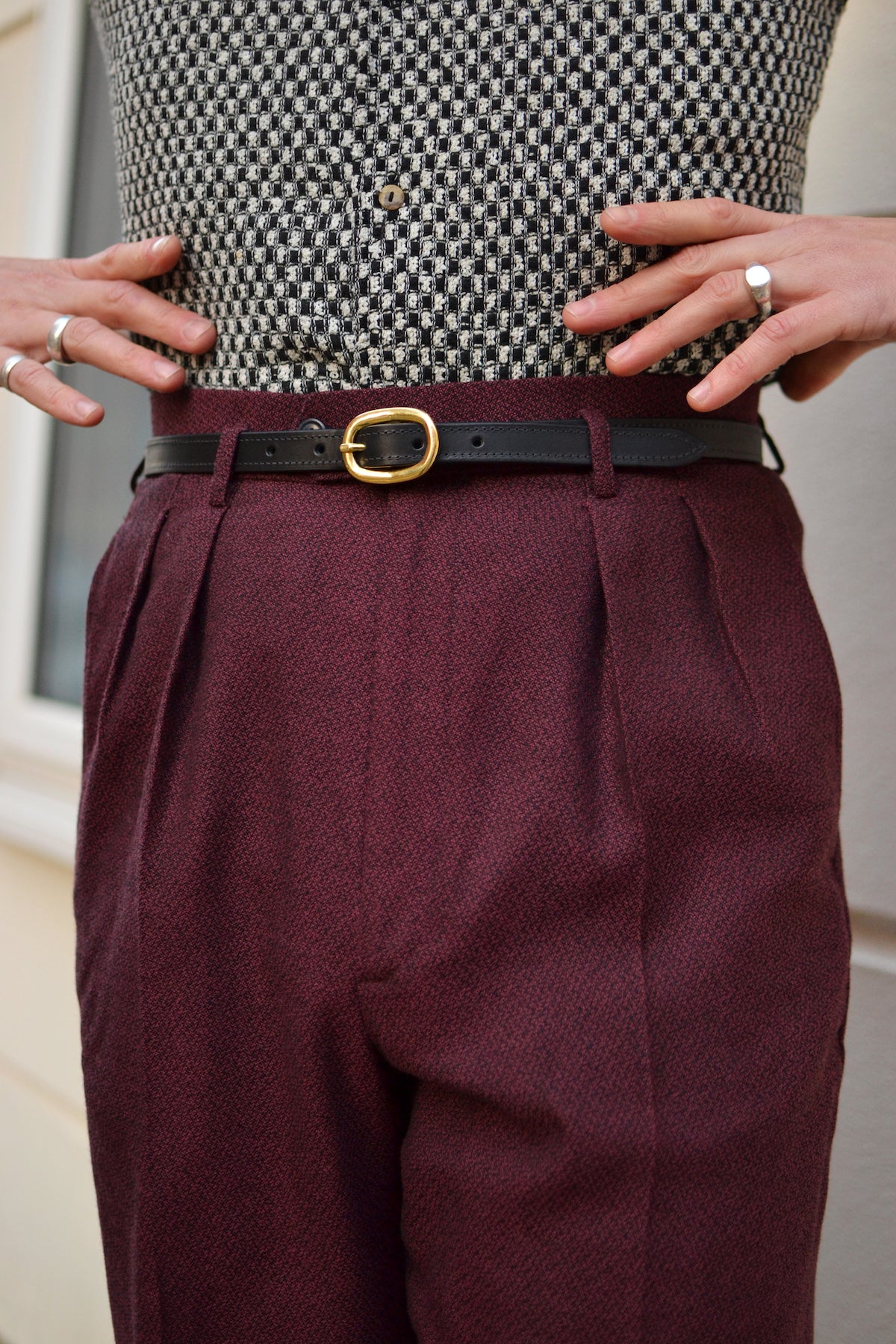 Leather tape belt