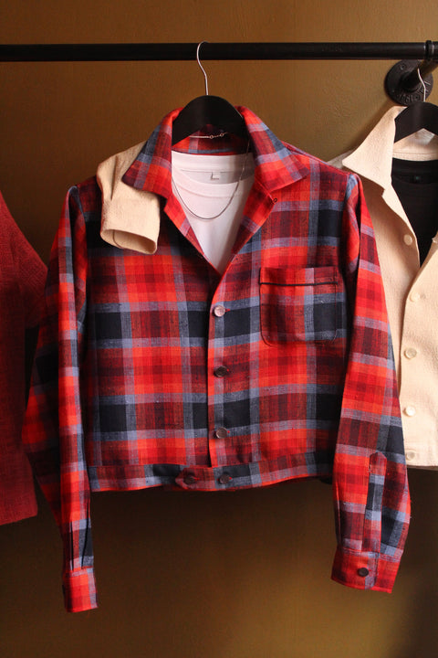 Blue and red linen check Cruz jacket (Boccia edition)