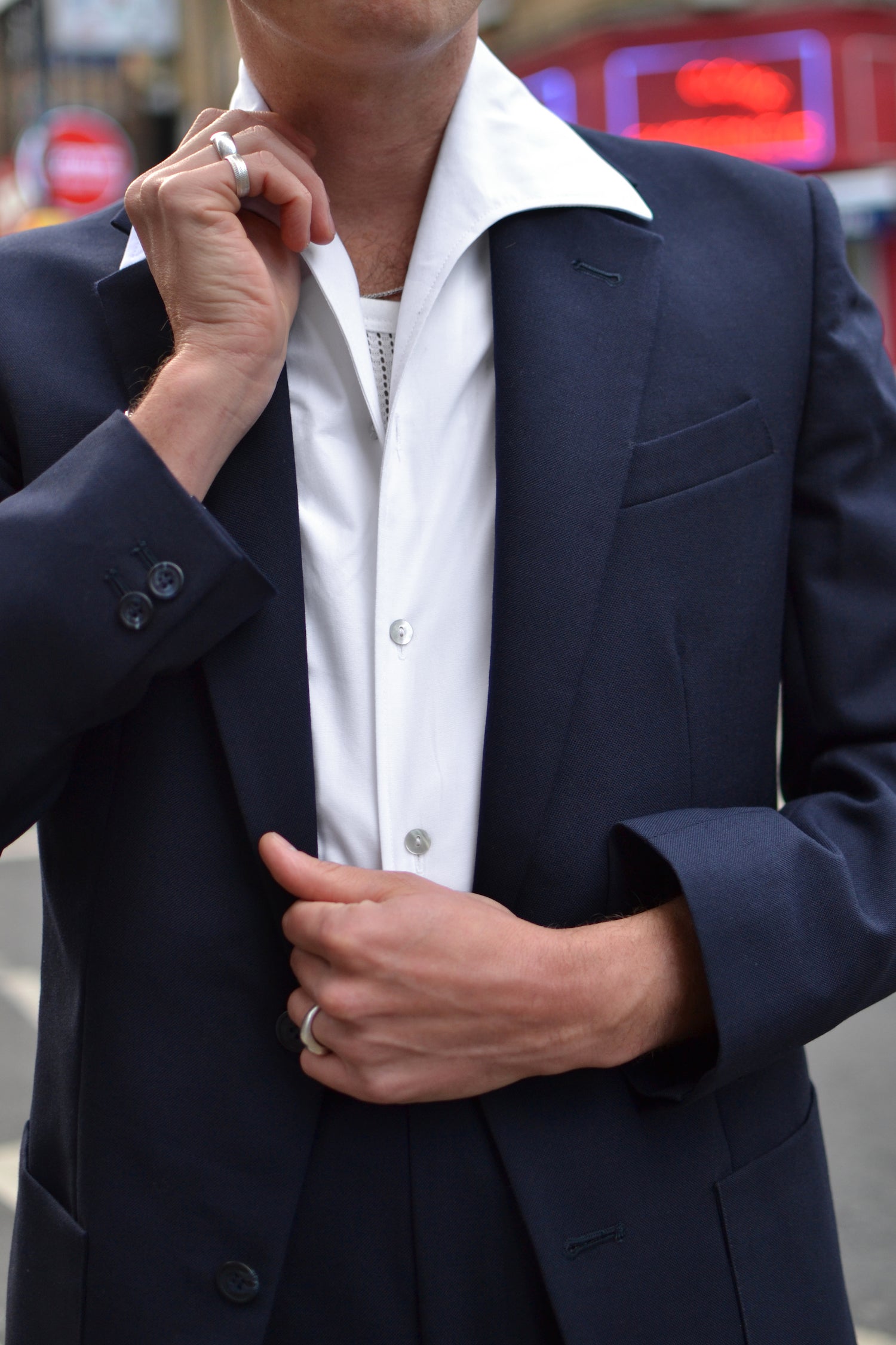 White wing collar Henry Hill shirt