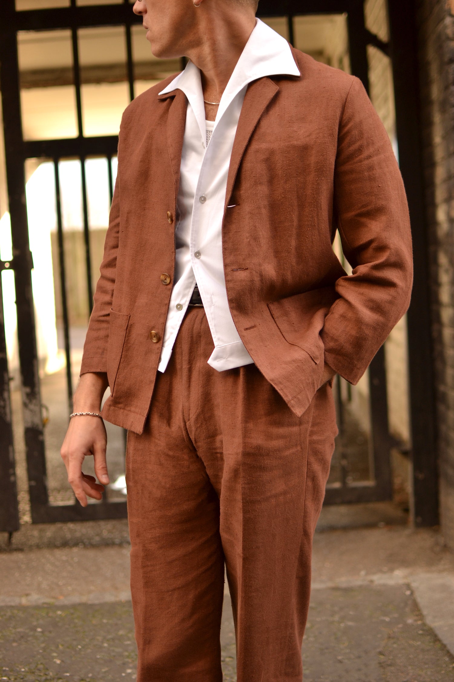 White wing collar Henry Hill shirt