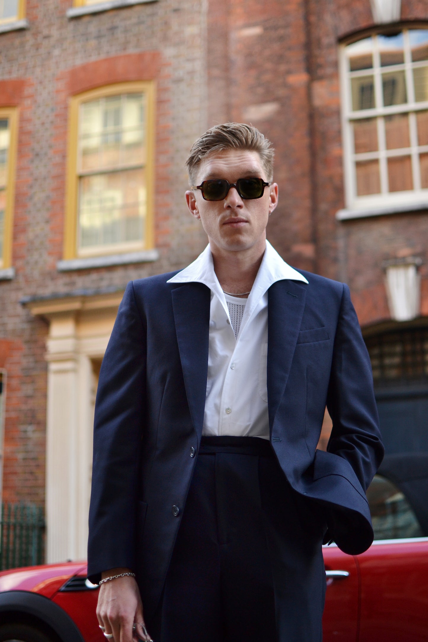 White wing collar Henry Hill shirt