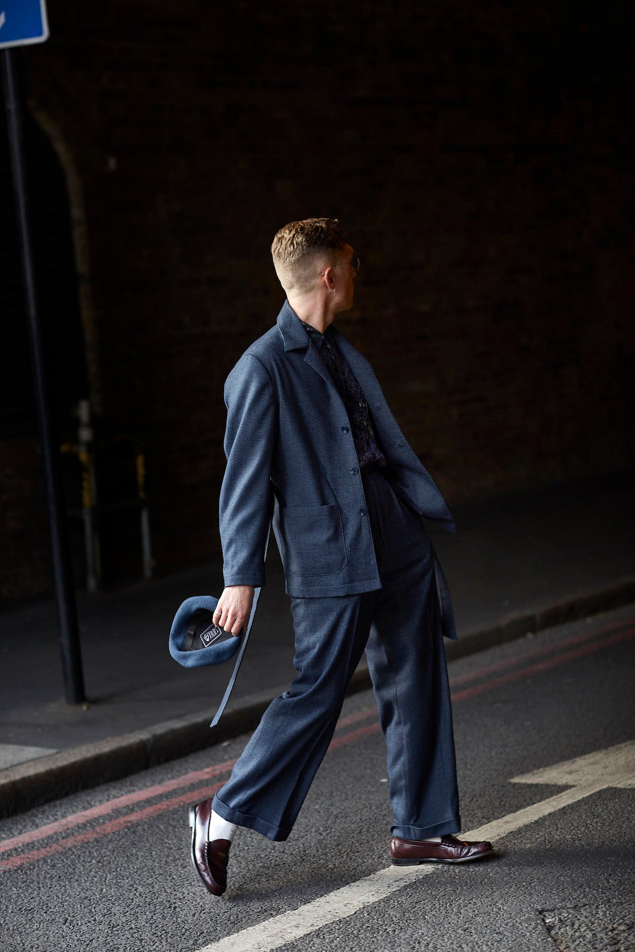 FABRIC OPTION - BLUE MOTTLED FLECK WOOL