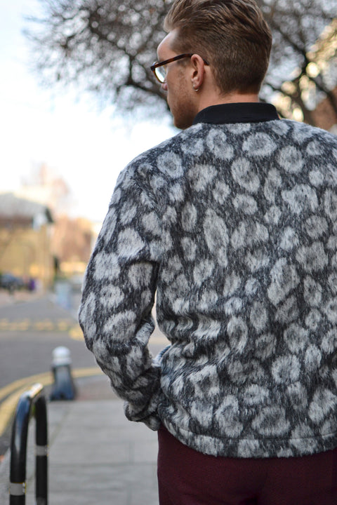 Grey toned marbled leopard cardigan