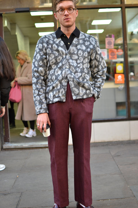 Grey toned marbled leopard cardigan