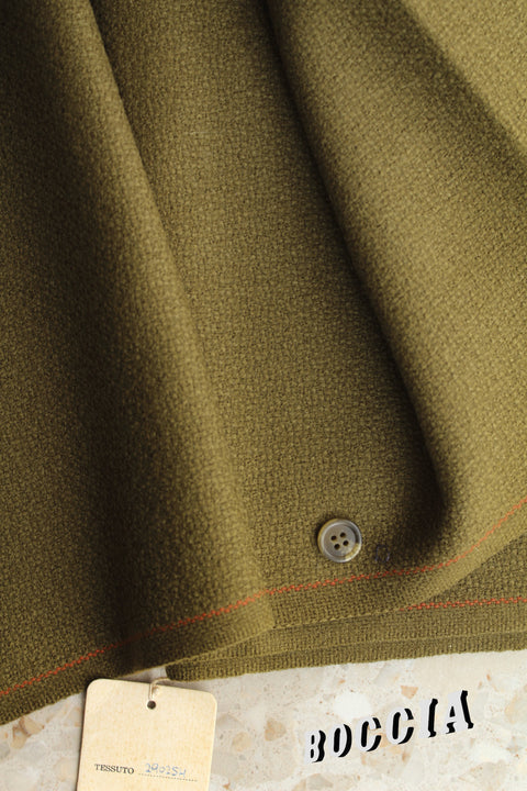 Khaki textured woven wool - TT006